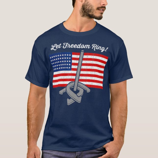 Camiseta La libertad de herradura lanzando lanzadores de he (Anverso)