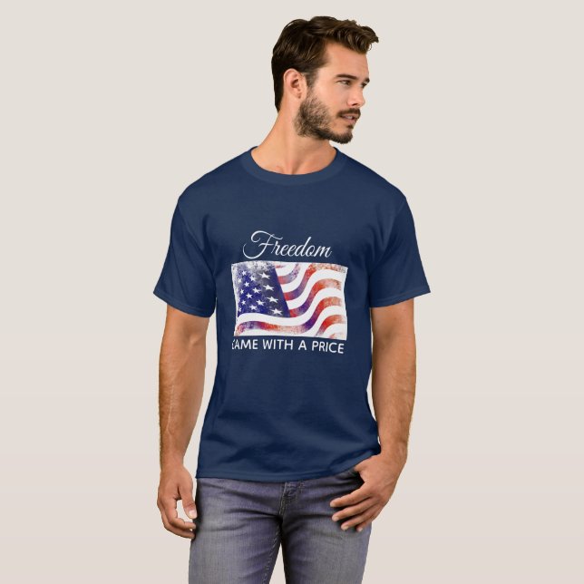 Camiseta La libertad de la bandera norteamericana de los ho (Anverso completo)