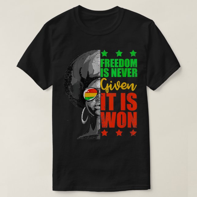 Camiseta La libertad de la mujer nunca se da por vencida (Diseño del anverso)