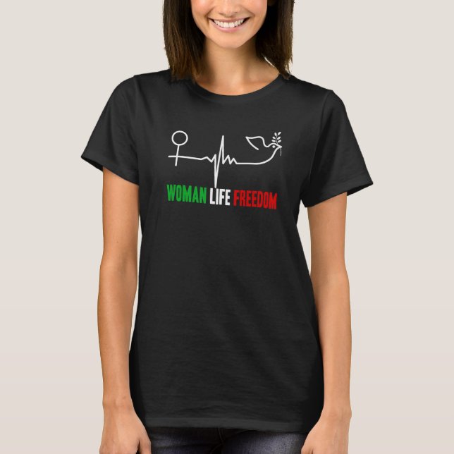 Camiseta La libertad de vida de la mujer Zan Zendegi Azadi (Anverso)
