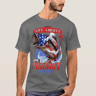 Camiseta La Libertad De Vida De La Pesca Patriótica Y La Bú