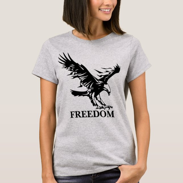 Camiseta La libertad del águila del símbolo. Personalizado (Anverso)