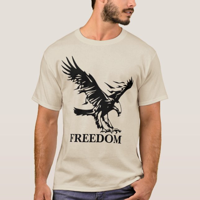 Camiseta La libertad del águila del símbolo. Personalizado (Anverso)