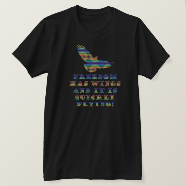 Camiseta La libertad tiene alas y queremos a Egipto (Anverso del diseño)