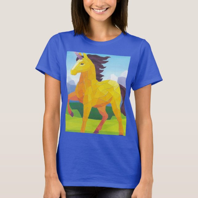 Camiseta la licorne mythe sur bleu (Anverso)
