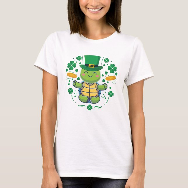 Camiseta La linda tortuga del día de San Patricio (Anverso)