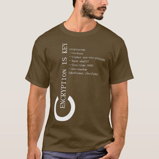 Camiseta La Línea De Comandos De Clave Es El Cifrado Linu (Anverso)