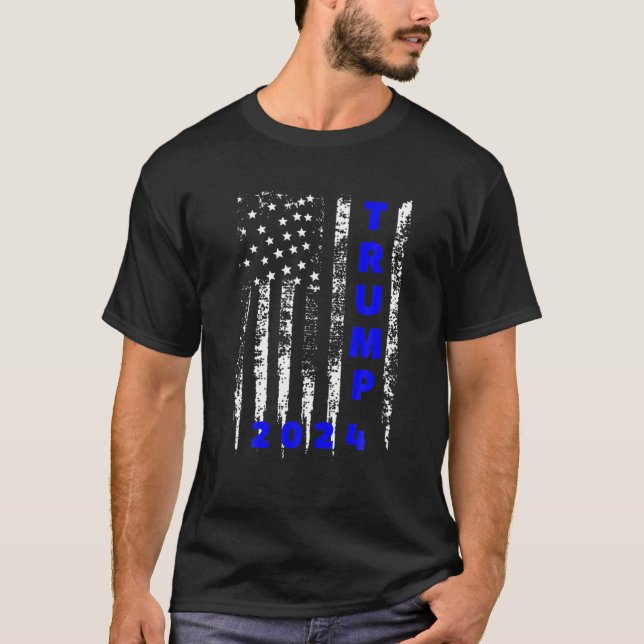 Camiseta La línea de policía azul de Trump 2024 (Anverso)