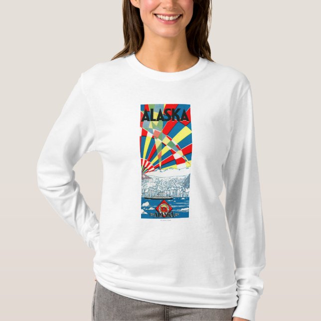 Camiseta La línea poster de Alaska del buque de vapor (Anverso)