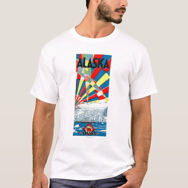 Camiseta La línea poster de Alaska del buque de vapor (Anverso)