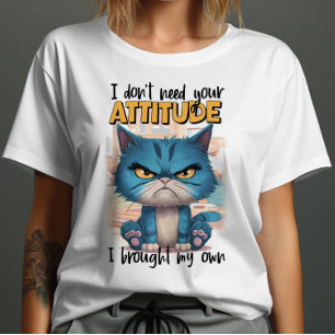 Camiseta La Línea Rebelde: Gato Azul Con Ojos Amarillos