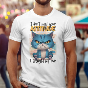Camiseta La Línea Rebelde: Gato Azul Con Ojos Amarillos