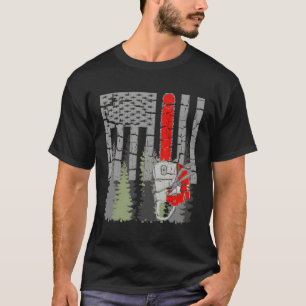 Camiseta La Línea Roja Delgada De Chainsaw Y Woods