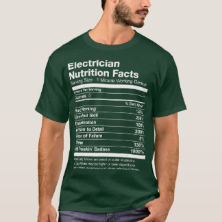 Camiseta La lista de datos sobre nutrición electrónica es d