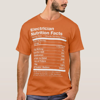 Camiseta La lista de datos sobre nutrición electrónica es d