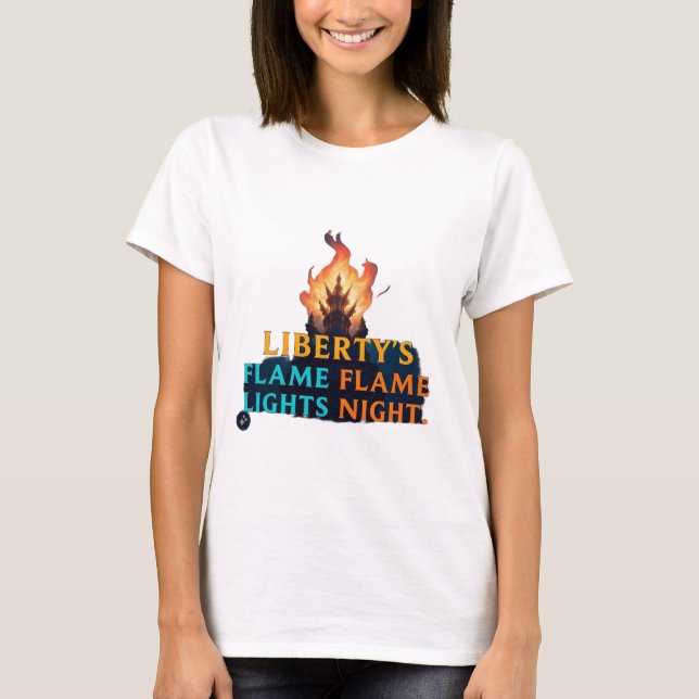 Camiseta La llama de la libertad ilumina la noche (Anverso)