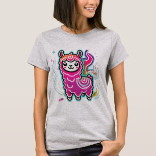 Camiseta La Llama Kawaii Delight: Diversión Flamante