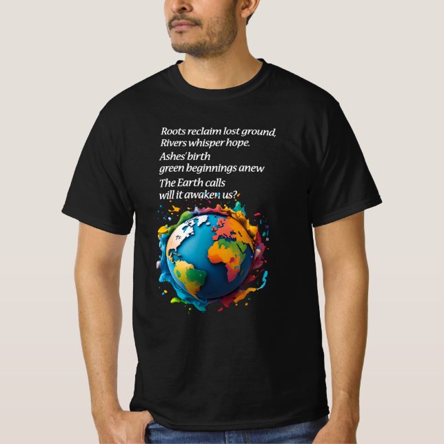 Camiseta "La llamada de la Tierra: ¿Escucharemos?" Medioamb (Anverso)