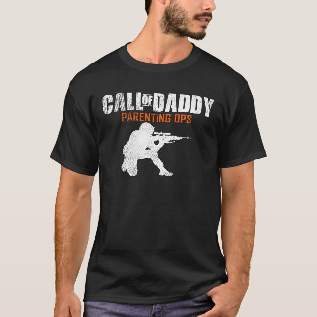 Camiseta La llamada de papá de papá, jugador de sexo mascul (Anverso)