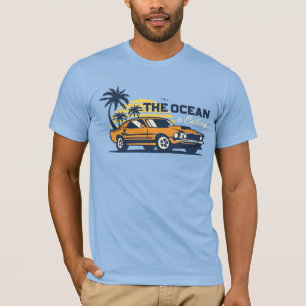 Camiseta La llamada del océano Retro coche de playa verano