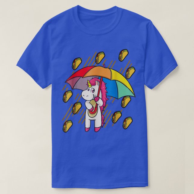 Camiseta La lluvia de tacos unicornio  (Diseño del anverso)