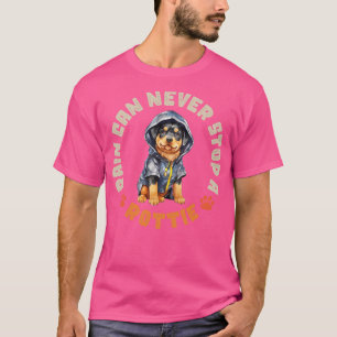Camiseta La lluvia no puede parar nunca a un perro de Rottw
