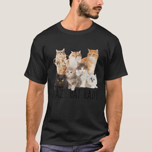 Camiseta La loca dama de gato de muchos gatos es una delici (Anverso)