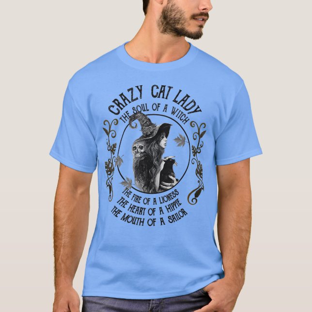 Camiseta La Loca Dama De Gato El Alma De La Bruja El Fuego  (Anverso)