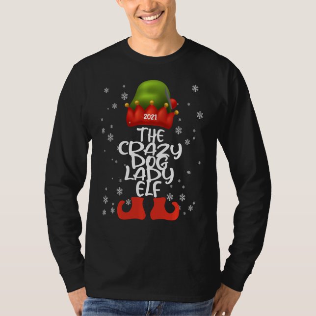 Camiseta La Loca Dama De Perro Elf Familia Que Coincide Con (Anverso)