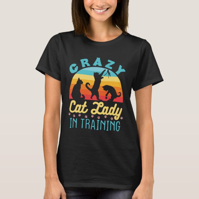 Camiseta La loca dama del gato en entrenamiento (Anverso)