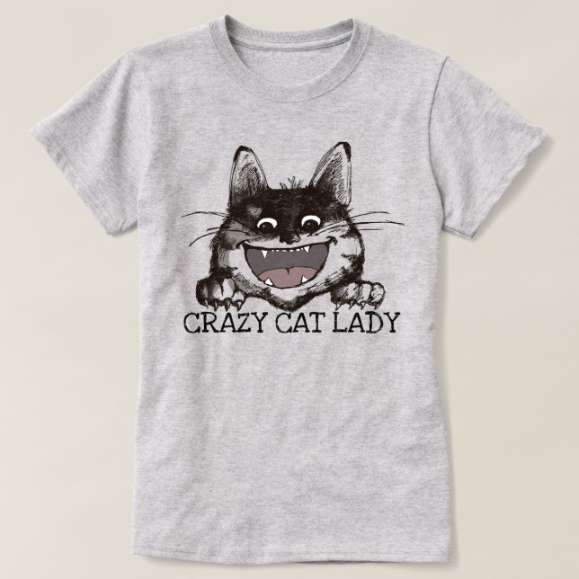 Camiseta La loca dama del gato personalízate (Diseño del anverso)