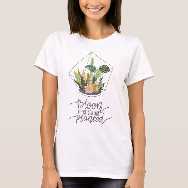 Camiseta La loca planta Lady Art Bloom donde te plantan (Anverso)