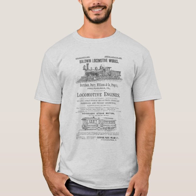 Camiseta La locomotora de Baldwin funciona las locomotoras (Anverso)