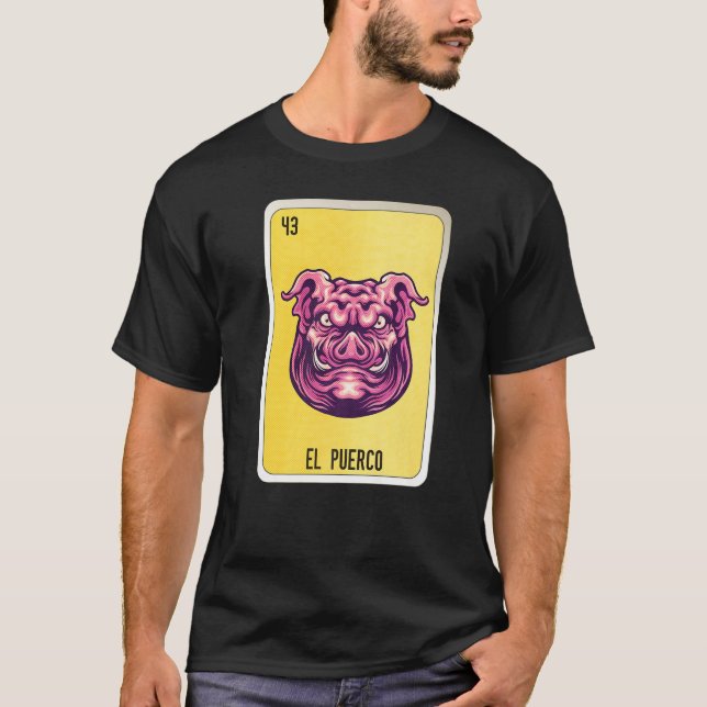 Camiseta La Lotería Mexicana El Puerco (Anverso)
