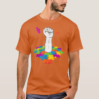 Camiseta La lucha contra el autismo es mi puño de rompecabe