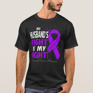 Camiseta La lucha de mi marido es mi lucha contra el cáncer