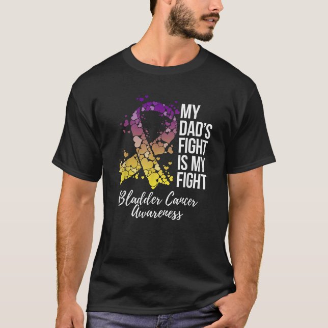 Camiseta La lucha de mi papá es por el cáncer de vejiga (Anverso)