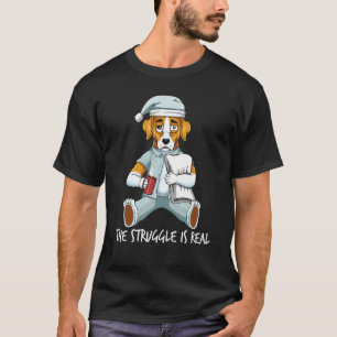 Camiseta La lucha de perros cansados Lazy Beagle está salie
