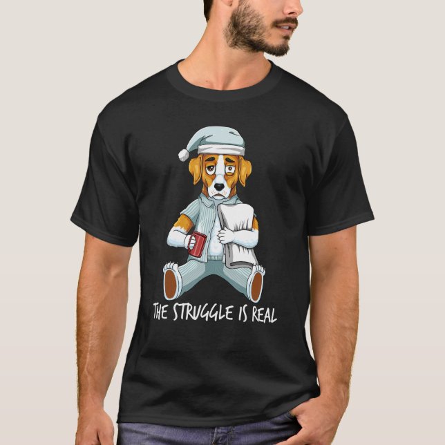 Camiseta La lucha de perros cansados Lazy Beagle está salie (Anverso)