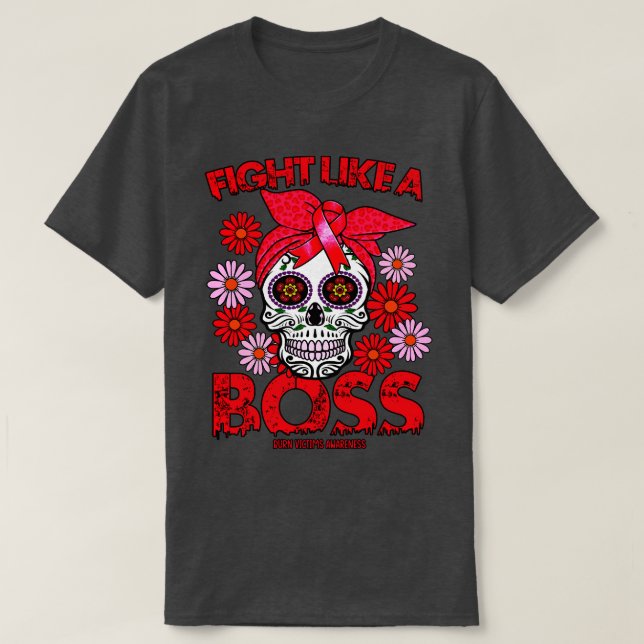 Camiseta La lucha de sensibilización de las víctimas quemad (Diseño del anverso)