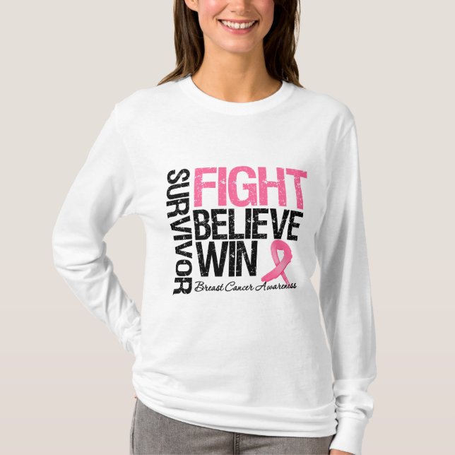 Camiseta La lucha del superviviente del cáncer de pecho (Anverso)