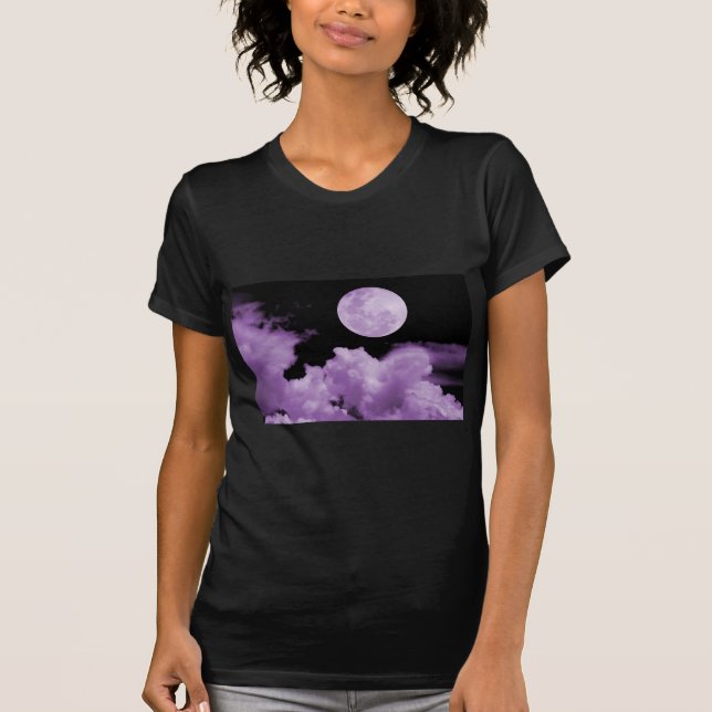 CAMISETA LA LUNA LLENA SE NUBLA PÚRPURA (Anverso)