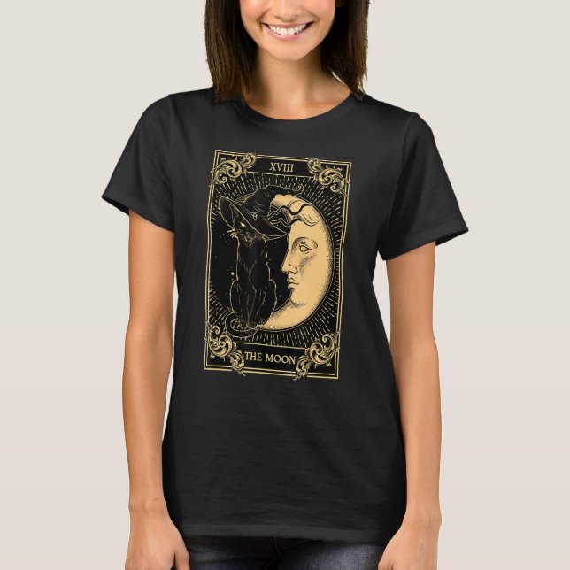 Camiseta La luna Tarot Xvii inspiró al gato negro Gorra O (Anverso)