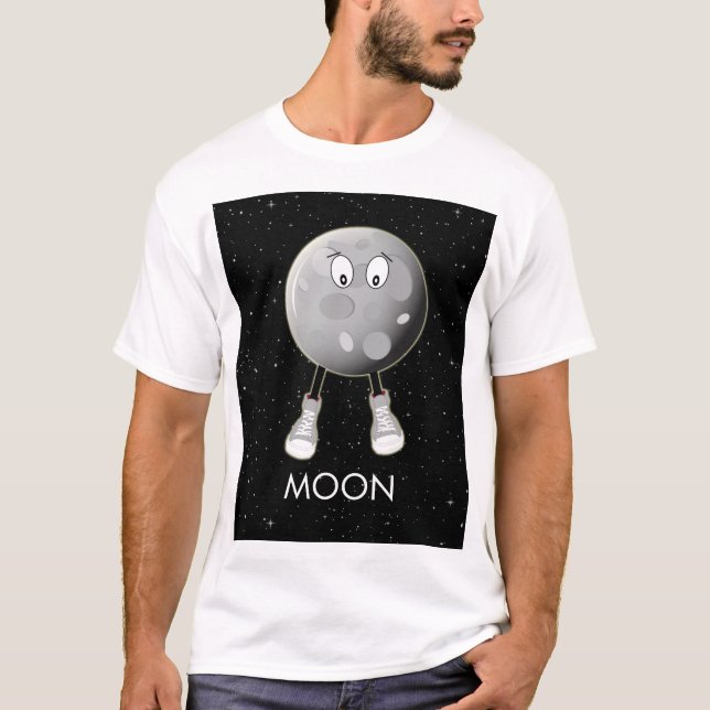 Camiseta La luna y las estrellas en el espacio (Anverso)