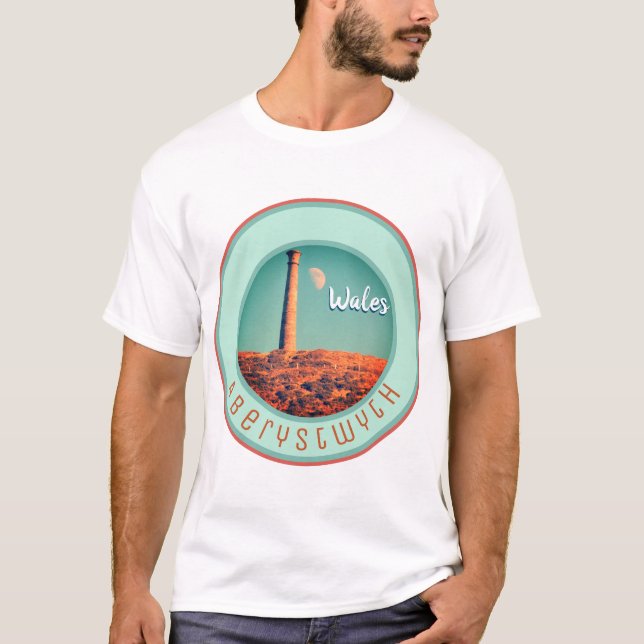 Camiseta La luna y una torre: Aberystwyth, Gales (Anverso)