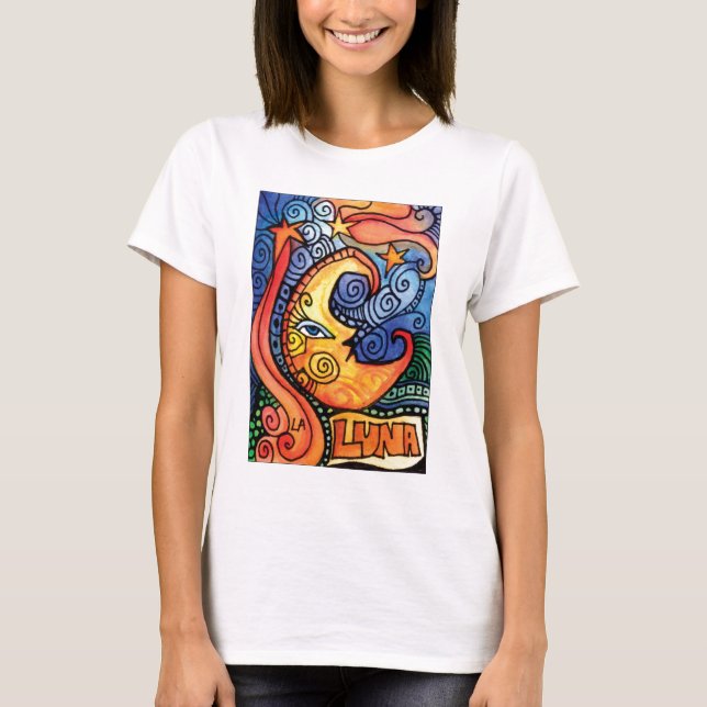 Camiseta La Lune/el diseño de tarjeta de Loteria de la luna (Anverso)