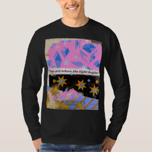 Camiseta La Luz Comienza Dentro – Arte de Gemas Rosa y Dora