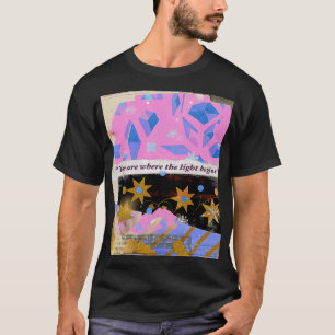 Camiseta La Luz Comienza Dentro – Diseño de Gemas Rosa y Do