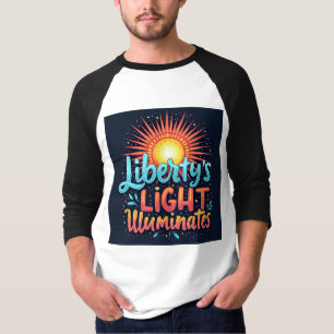 Camiseta La luz de la libertad se ilumina -negrita, manga a