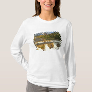 Camiseta La luz de la mañana saluda a Swiftcurrent Falls en